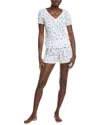 Sleep Riot 2pc Short & Shirt Sleep Set In White