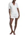 Sleep Riot 2pc Short & Shirt Sleep Set In White