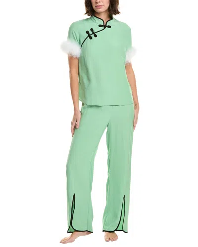 Sleeper 2pc Dragon Lounge Set In Green