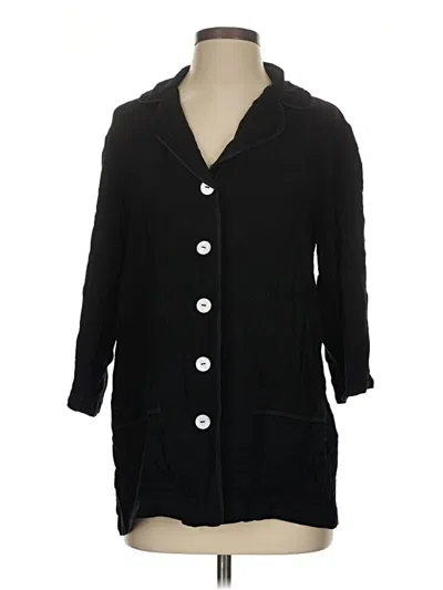 Pre-owned Sleeper 3/4 Sleeve Button Down Shirt In Black