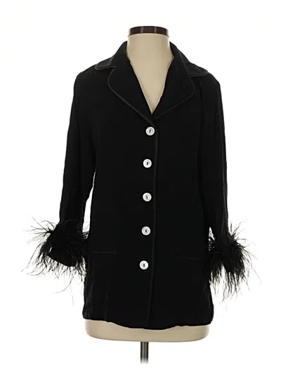 Pre-owned Sleeper 3/4 Sleeve Button Down Shirt In Black