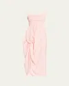 Sleeper Atlanta Linen-blend Rosette Gingham Dress In Pink