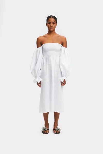 Sleeper Atlanta Linen Dress In White