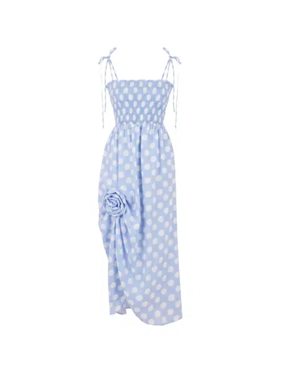 Sleeper Atlanta Polka-dot Dress In Blue
