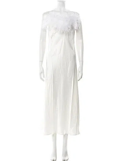 Pre-owned Sleeper Bateau Neckline Long Dress In Neutral