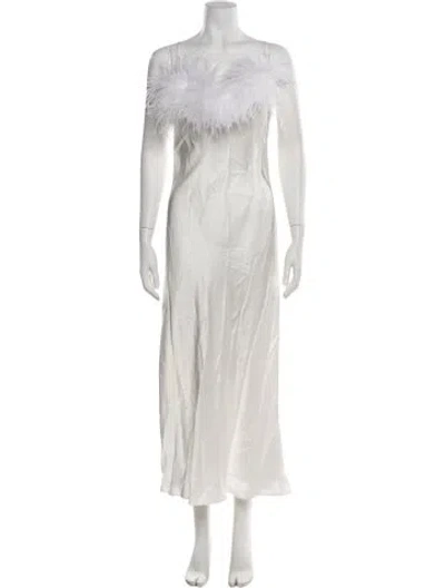 Pre-owned Sleeper Bateau Neckline Long Dress In Neutrals