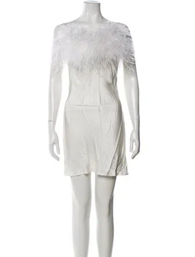 Pre-owned Sleeper Bateau Neckline Mini Dress W/ Tags In Neutral