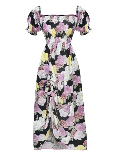 Sleeper Belle Floral-print Off-shoulder Dress In Multi