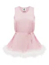 Sleeper Bisou Bisou Feather-trim Top In Pink