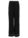 Sleeper Piping Contrast Wide Leg Trousers In Black