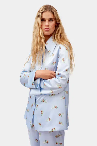 Sleeper Blossom Printed Shirt In Blue