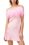 Sleeper Boheme Minikleid Mit Federbesatz In Pink