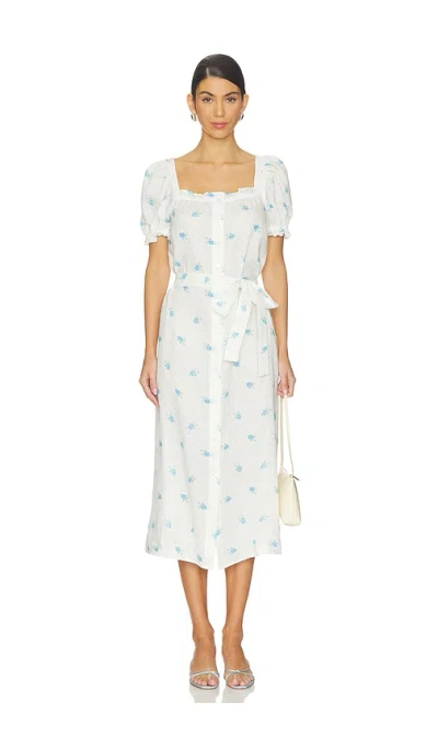 Sleeper Brigitte Linen Midi Dress In Linum