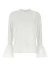 Sleeper Crew Neck Ruffled T-shirt With Flared Cuffs