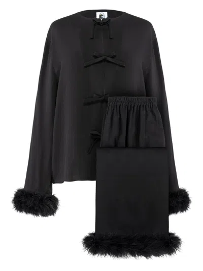 Sleeper Capricorn Pajama Set In Black