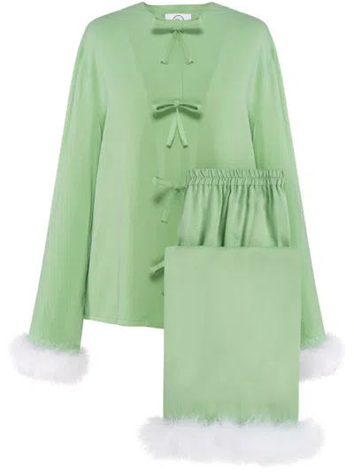Sleeper Capricorn Pajama Set In Green