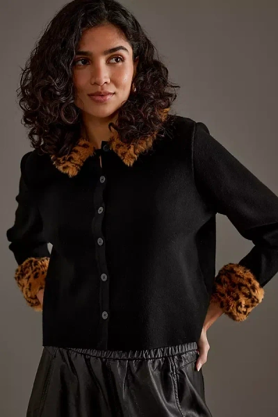 SLEEPER SLEEPER CARMELA LEOPARD-TRIM CARDIGAN