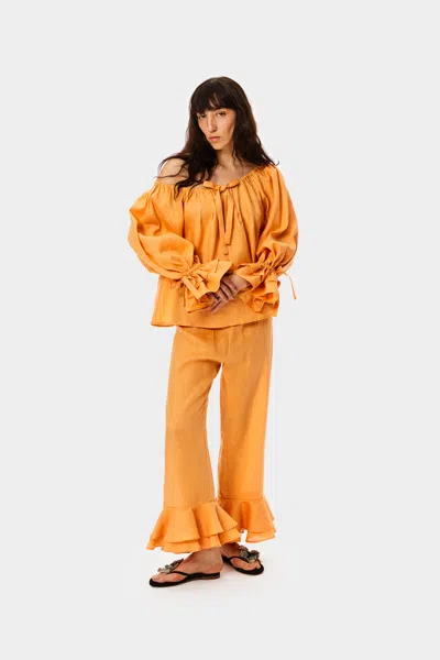Sleeper Cha-cha Linen Lounge Set In Coral