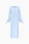 SLEEPER CHA-CHA LINEN MAXI DRESS IN BLUE VICHY
