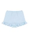 Sleeper Cha Cha Ruffled-hem Shorts Set In Blue