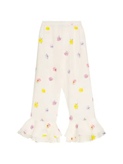 Sleeper Cha-cha Floral-print Ruffled Trousers In Multi
