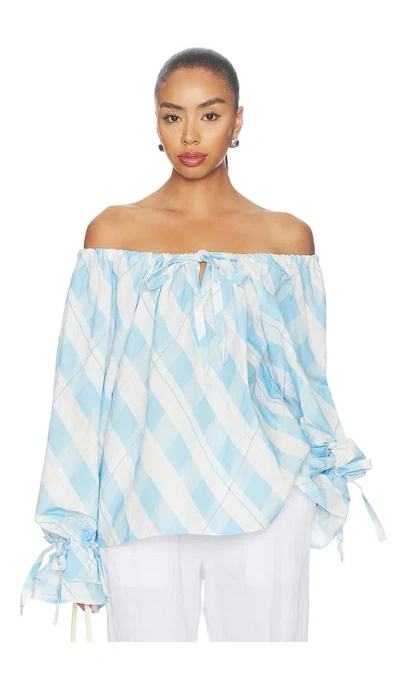 Sleeper Cha-cha Lounge Blouse In Blue