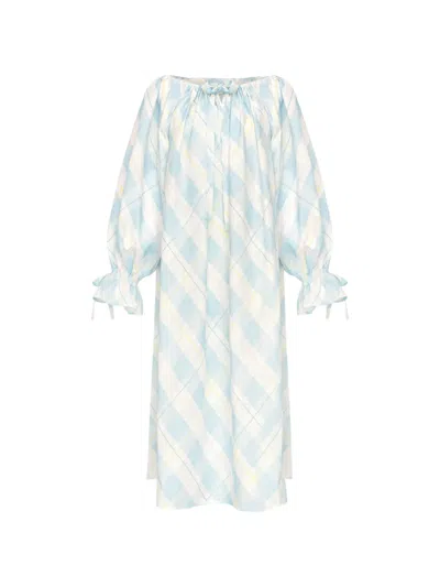 Sleeper Cha-cha Ruffled Midi Dress In Blue