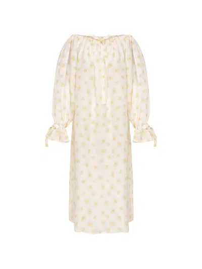 Sleeper Cha-cha Ruffled Midi Dress In White