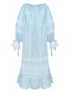 Sleeper Checked Midi Dress In 蓝色
