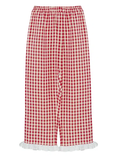 Sleeper Checked Pyjama Bottoms In Red