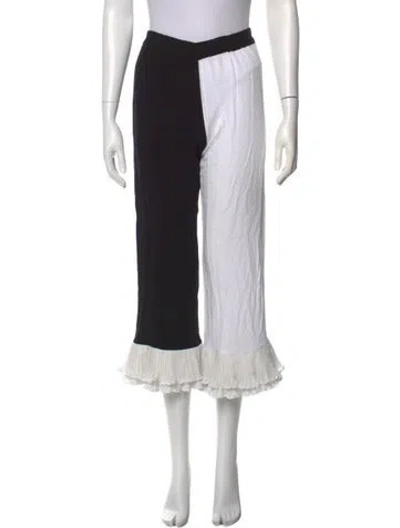 Pre-owned Sleeper Colorblock Pattern Wide Leg Pants In Black