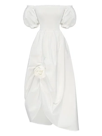 Sleeper Cotton Midi Dress In White