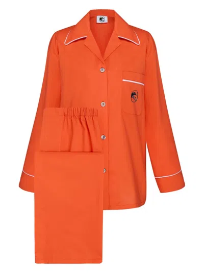 Sleeper Cotton Pyjama Set In Orange