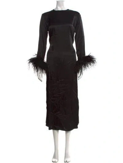 Pre-owned Sleeper Crew Neck Long Dress In Black