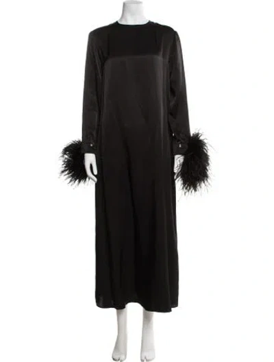 Pre-owned Sleeper Crew Neck Long Dress In Black