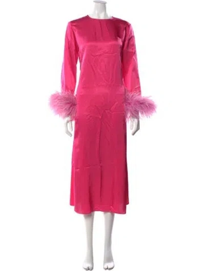 Pre-owned Sleeper Crew Neck Long Dress In Pink