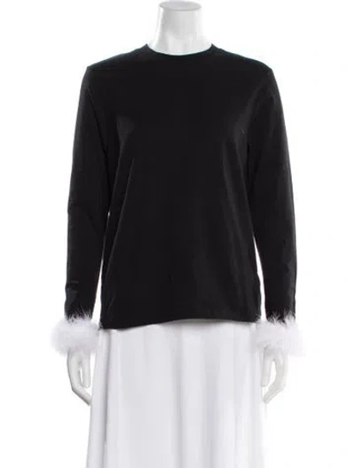 Pre-owned Sleeper Crew Neck Long Sleeve Top In Black