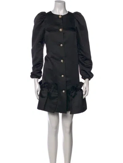 Pre-owned Sleeper Crew Neck Mini Dress In Black