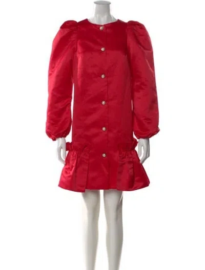 Pre-owned Sleeper Crew Neck Mini Dress In Red