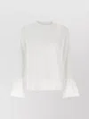 Sleeper Crew Neck Ruffled T-shirt With Flared Cuffs