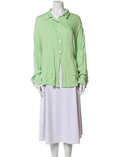 Pre-owned Sleeper Embroidered Accent Pajamas In Green