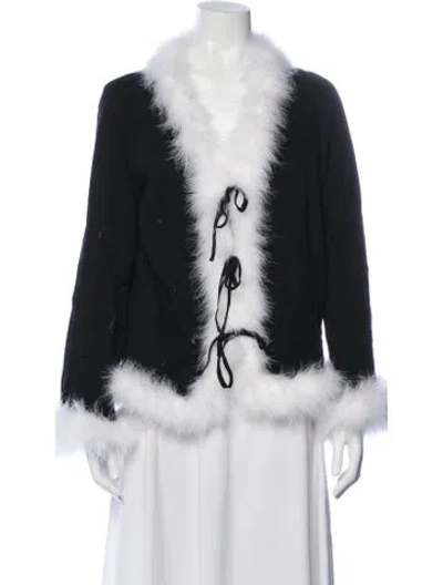 Pre-owned Sleeper Faux Fur Jacket In Black