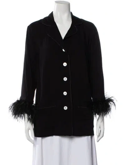 Pre-owned Sleeper Feather Trim In Black