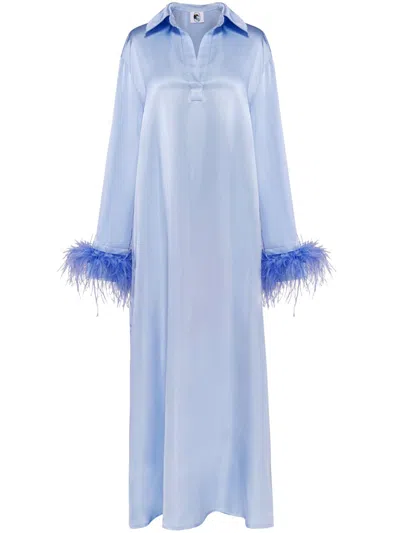 Sleeper Kleid Mit Federn In Blau