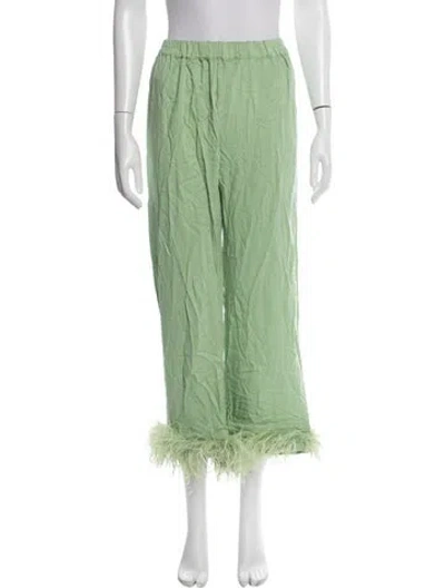 Pre-owned Sleeper Feather Trim Nightgown In Green