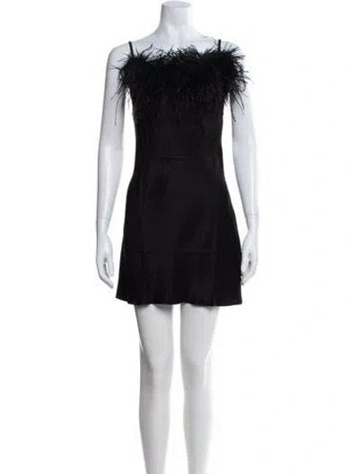 Pre-owned Sleeper Feather Trim Nightgown W/ Tags In Black