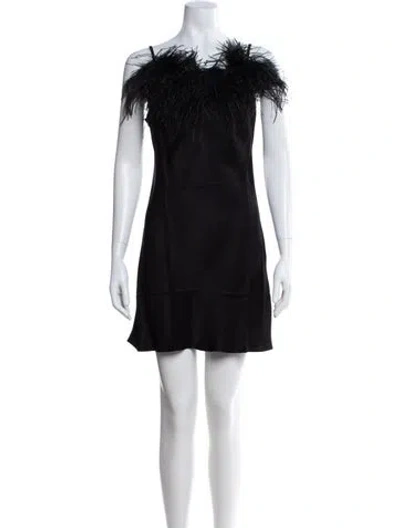 Pre-owned Sleeper Feather Trim Nightgown W/ Tags In Black