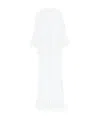 Sleeper Feather Trim Pajama Set In White
