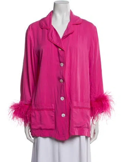 Pre-owned Sleeper Feather Trim Pajamas In Black