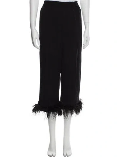 Pre-owned Sleeper Feather Trim Pajamas In Black